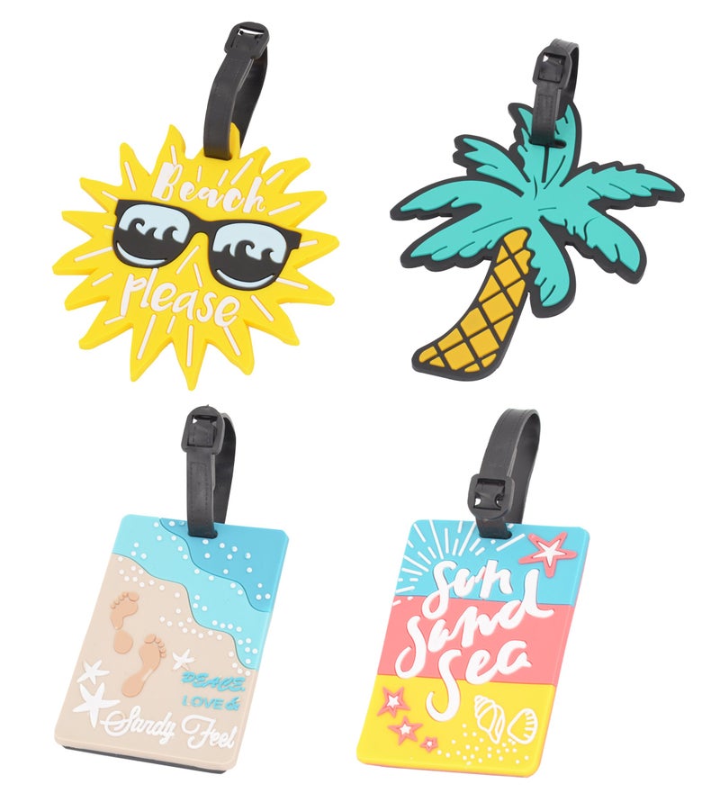 OVOV Luggage Tags for Suitcases 4 Pack Cute Luggage Tags for Women Personalized Address Card Label with Loop - Image 1